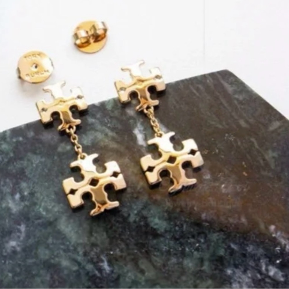 Tory Burch Gold Logo Drop Earrings ⚜️ NEW